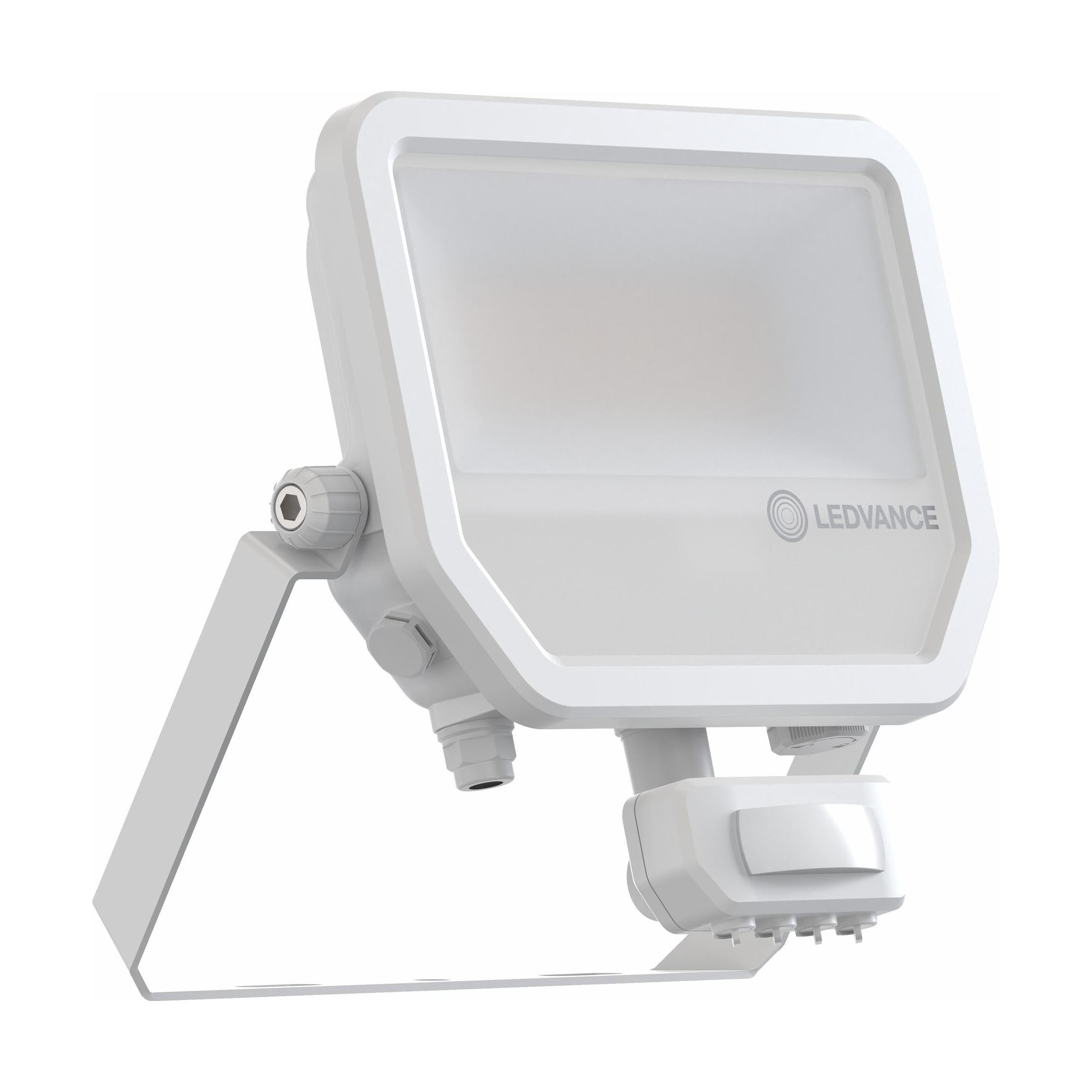 Ledvance LED Spotlight Aluminium White 41W 6000lm 100D - 840 Cool White | IP65 - Motion and Light Sensor - Symmetrical