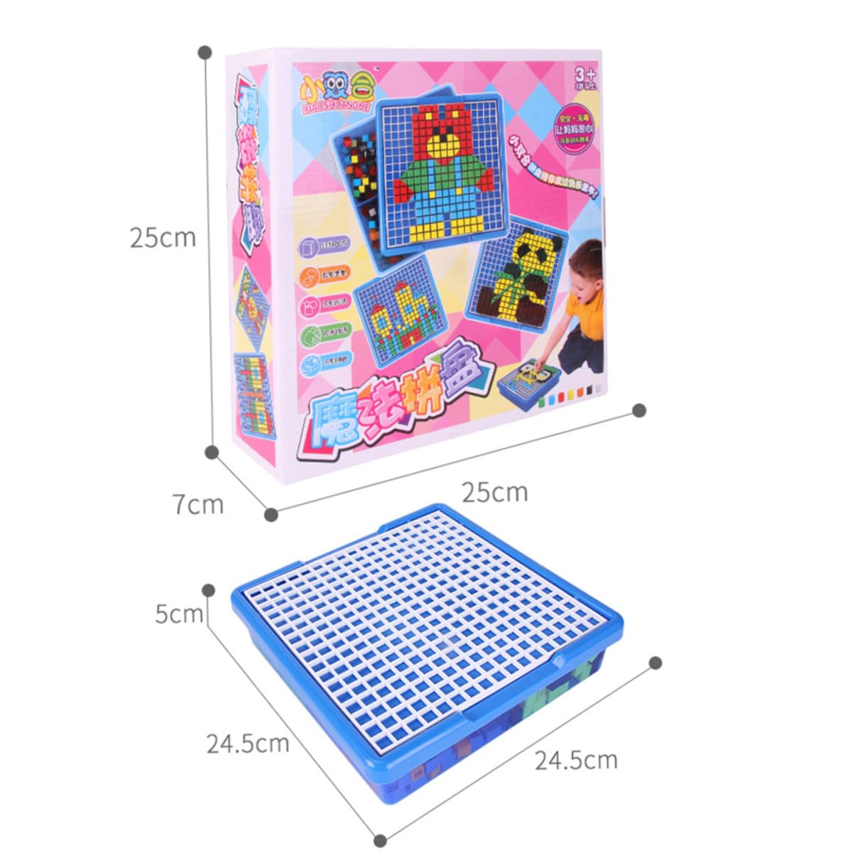 Juguete Rompecabezas de Plástico Educativo para Niños Función de Reconocimiento de Colores y Diseño Artístico Adecuado Vida Diaria y Cumpleaños