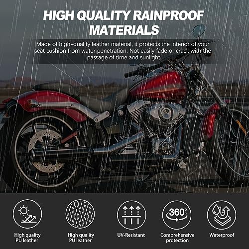 Image of DREAMIZER Black Pillion Passenger Pad Seat Universal Motorcycle Solo Seat Rear Cushion 8 Suction Cups Compatible with Harley Sportster XL 883 1200 Forty Eight Dyna Chopper Bobber Custom