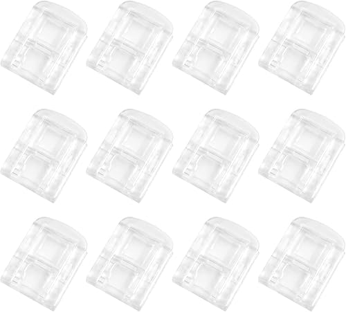 INCREWAY Cerrojo de bisagra acrílica, 12 piezas de cerradura de cerrojo de bisagra transparente, hebilla de cierre de bisagra de plástico