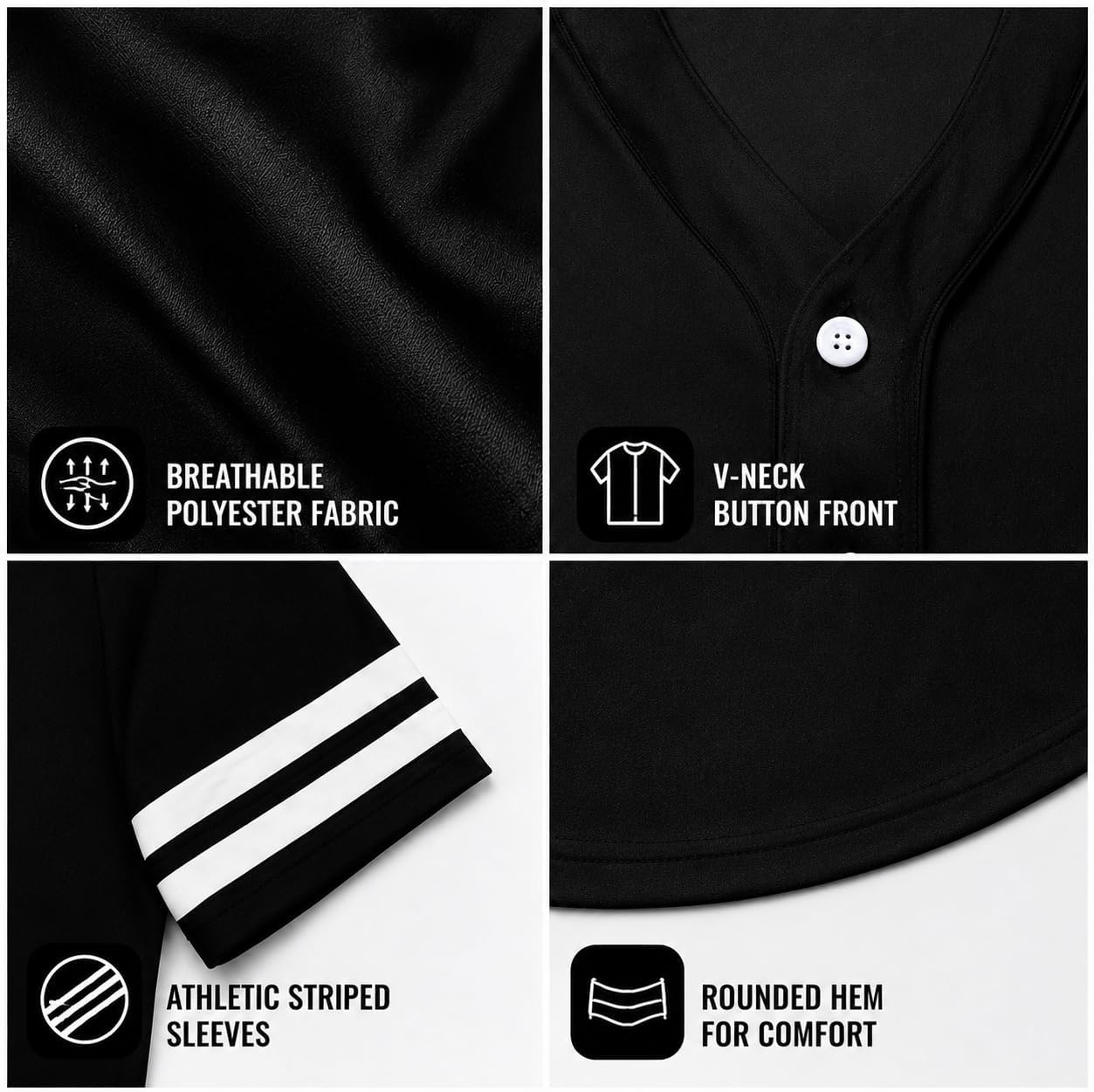 Womens Baseball Jersey - Short Sleeve Button Down Graphic Tees for Women