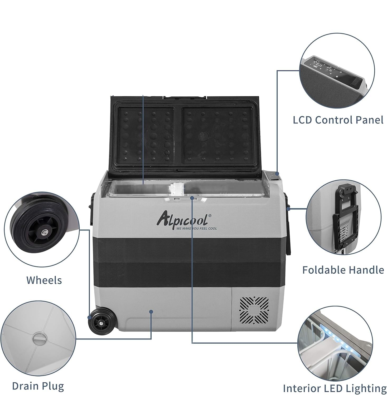 Alpicool 50L Dual Temperature Control 12 Volt Refrigerator Fast