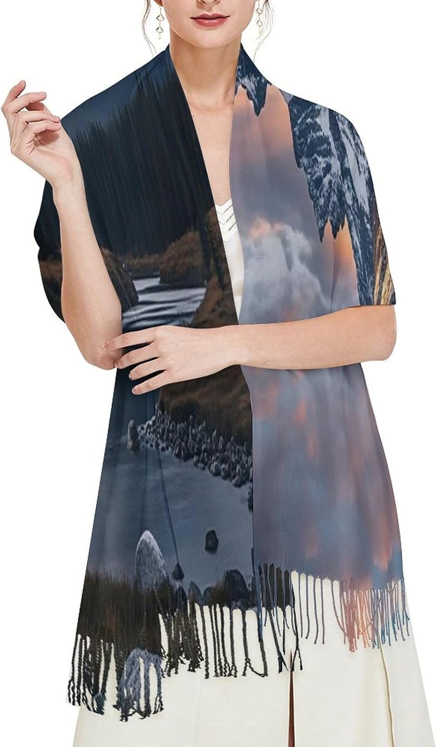 Mount at Sunset Scarf for Women Men Soft Warm Fashion Blanket Scarves Classic Cashmere Feel Scarf Long Shawl Large Scarves Cold Weather Thick Blanket Scarfs