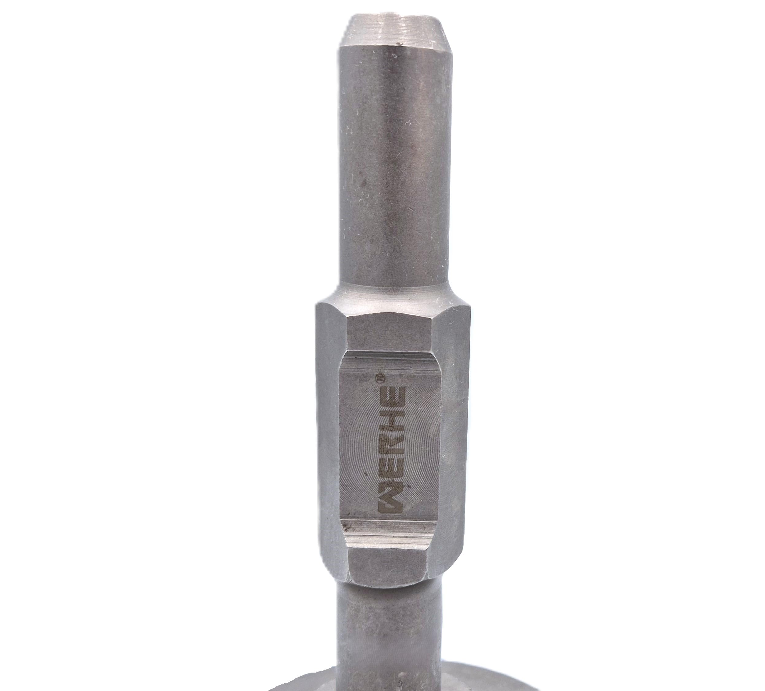 WERHE Hincapostes HEX30, Ø 105 mm | acero inoxidable, inserción para martillos demoledores, dimensiones 120 x 250 mm, para postes, tubos y varillas perfiladas