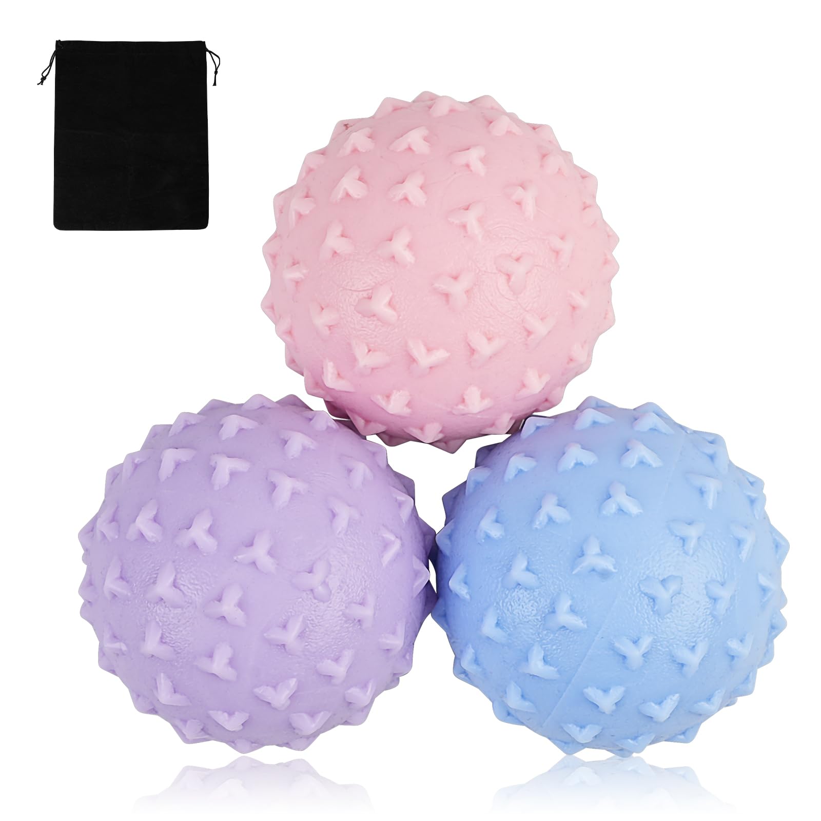 WOVTE Massage Lacrosse Ball Set for Sore Muscles, Shoulders, Neck, Back, Foot, Body, Deep Tissue, Trigger Point, Muscle Knots, Yoga and Myofascial Release