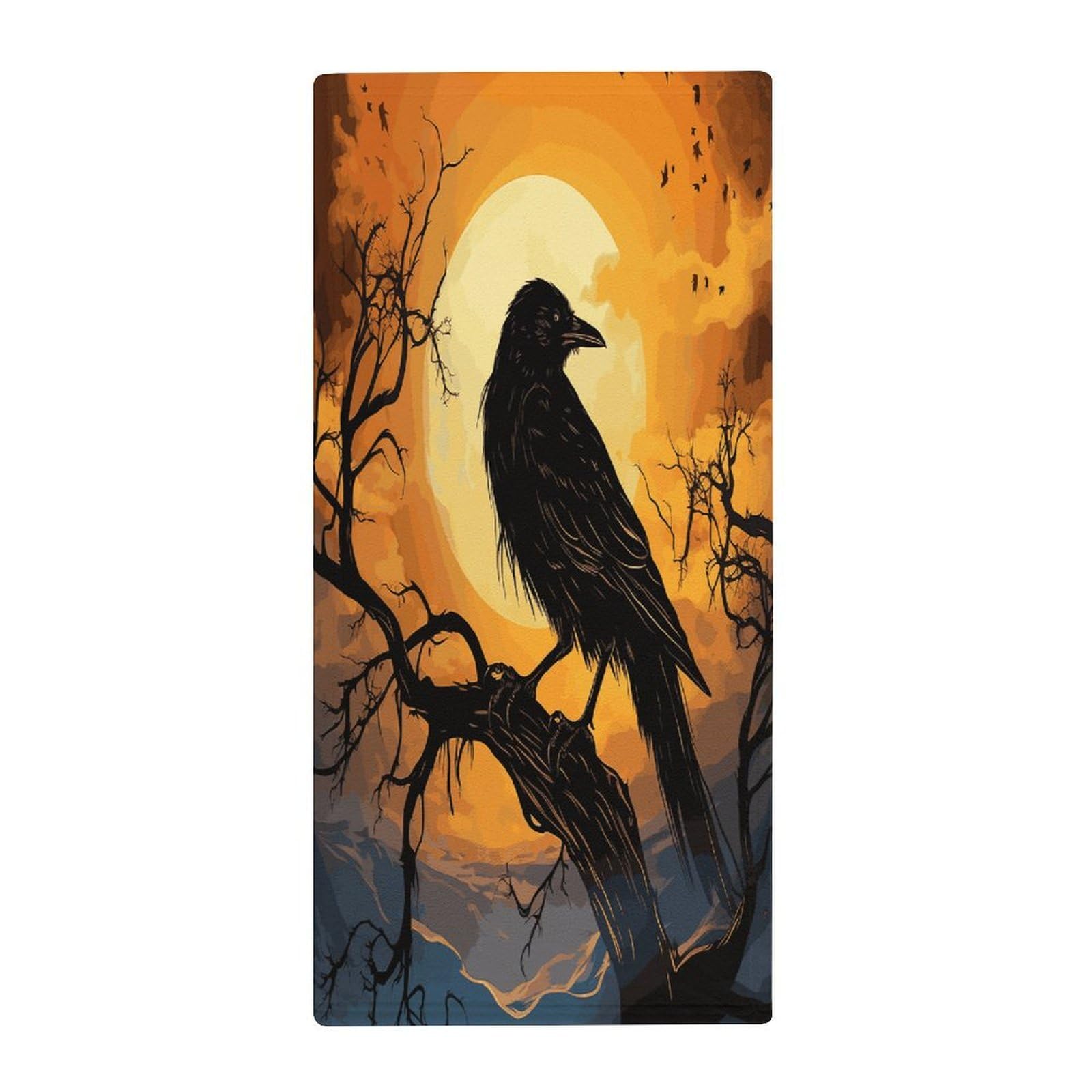 MUSM Premium Hand Towels for Bathroom Ultra Soft Printed Towels Coral Velvet Kitchen Hand Crow Towel Highly Absorbent Hotel Spa Towel Collection 13.8 X 28.7 in