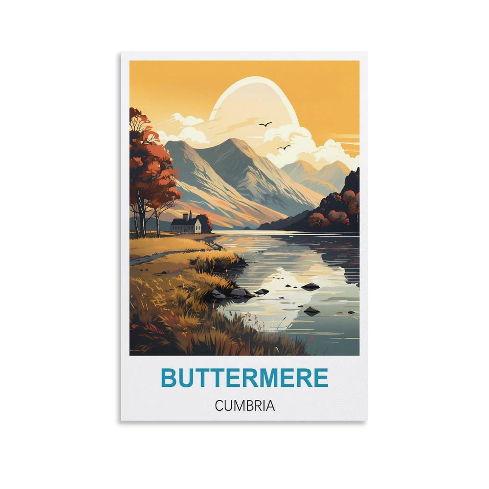 Vintage Metal Tin Signs,Buttermere Cumbrias,Garden & Kitchen Poster, Inspirational Sign Home Wall Art Decor for Home Kitchen Bar Club Decoration 30x30cm