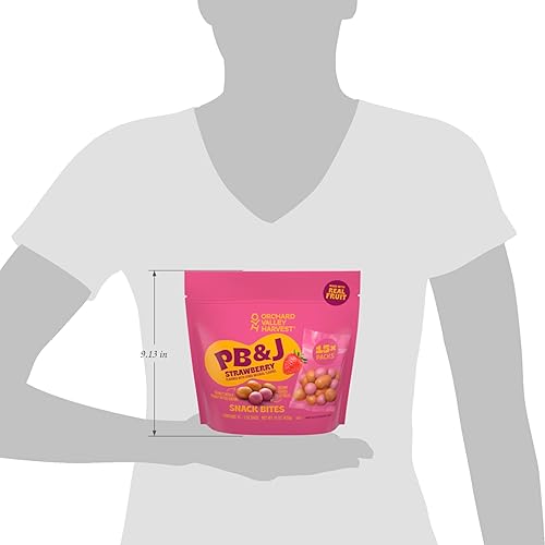 Miniatura 7 de Orchard Valley Harvest Bocaditos de fruta cubiertos de mantequilla de maní y fresa, con recubrimiento cremoso de frutas, bolsas de 1 onza (paquete