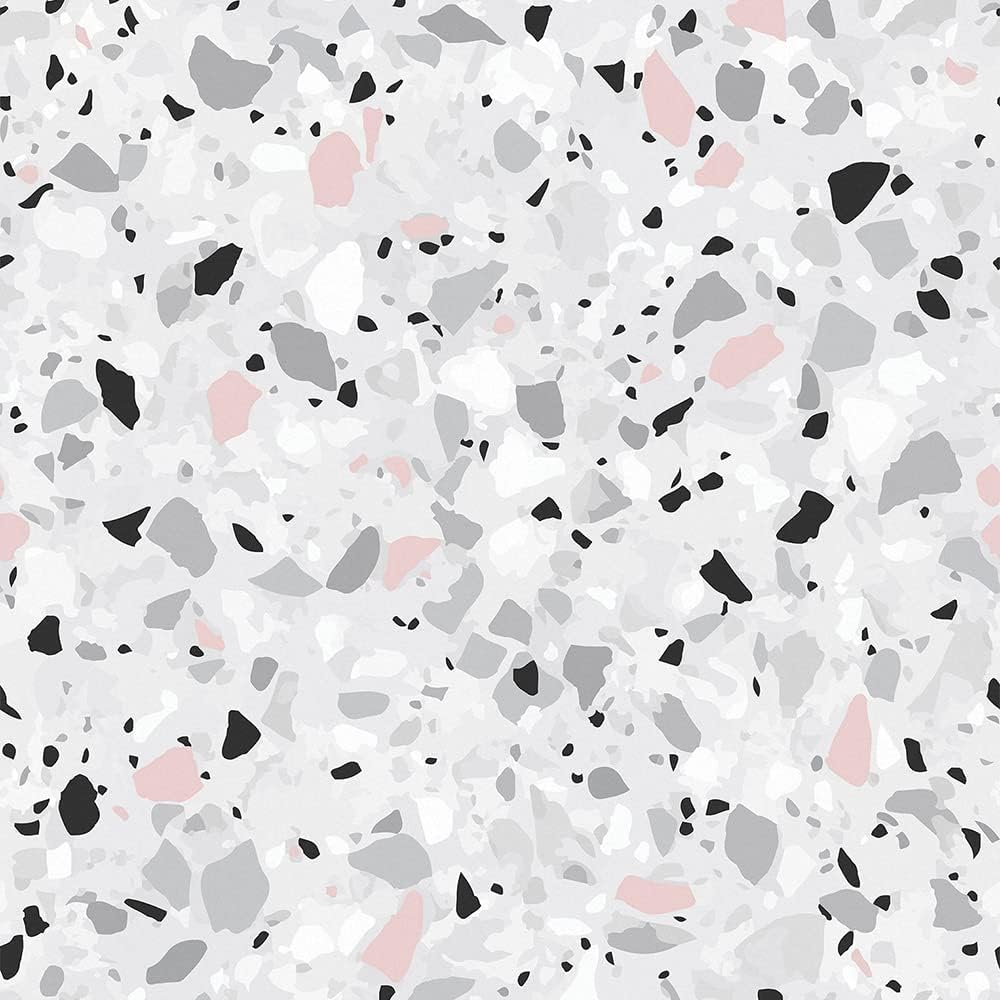 Graham & Brown Terrazzo Pink and Grey Abstract Geometric Paste The Wall Wallpaper