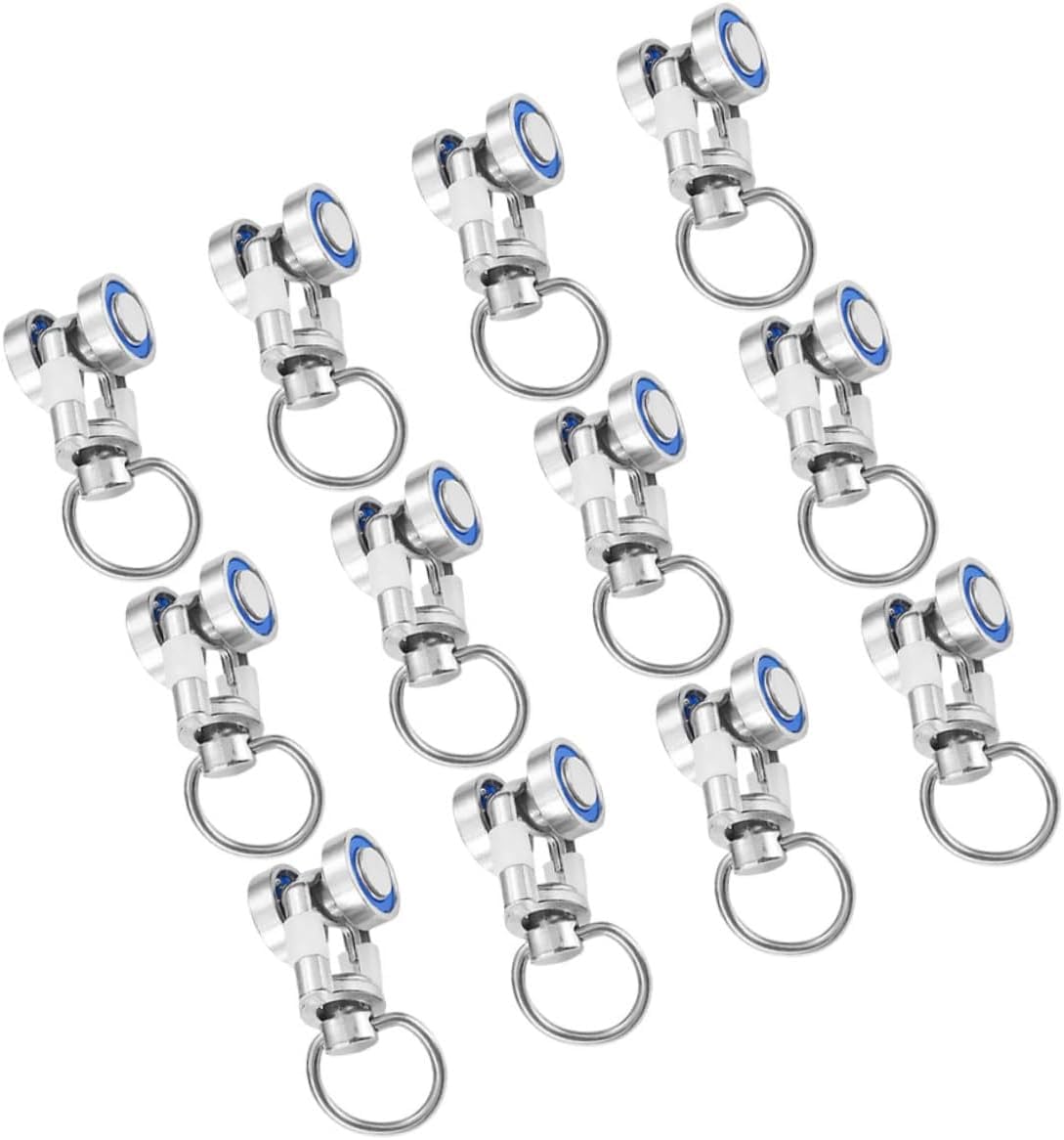 Curtain pulley, 12pcs Metal Curtain Track Rollers Pulleys for Smooth Sliding Curtains