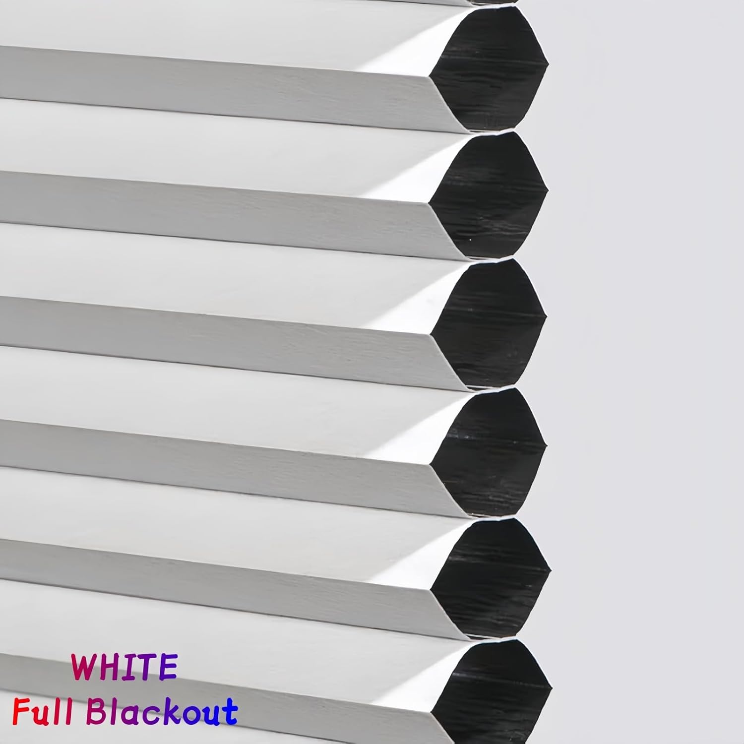 No Drill Cordless Cellular Shades Blackout.49 3/4" W×52" H.Tool-Free Honeycomb Window Blinds Thermal Insulated, Light Blocking Shades for Home Bedroom.White.