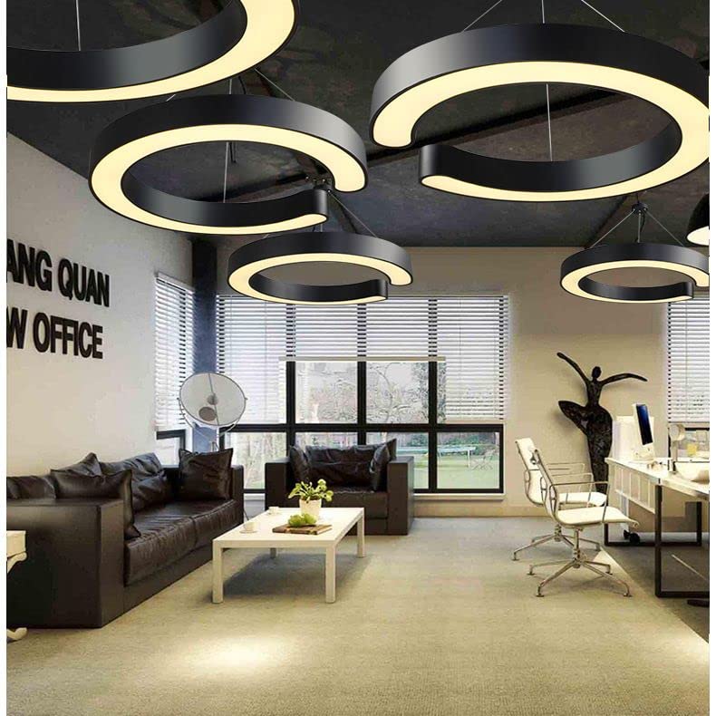 Tulsi Light Modern C-Shape LED Hanging Light | 45W Premium Warm White (3000K) Pendant Ceiling Lamp for Living Room, Bedroom, Dining Table, Restaurant & Office Decoration (Pack of 1) 1
