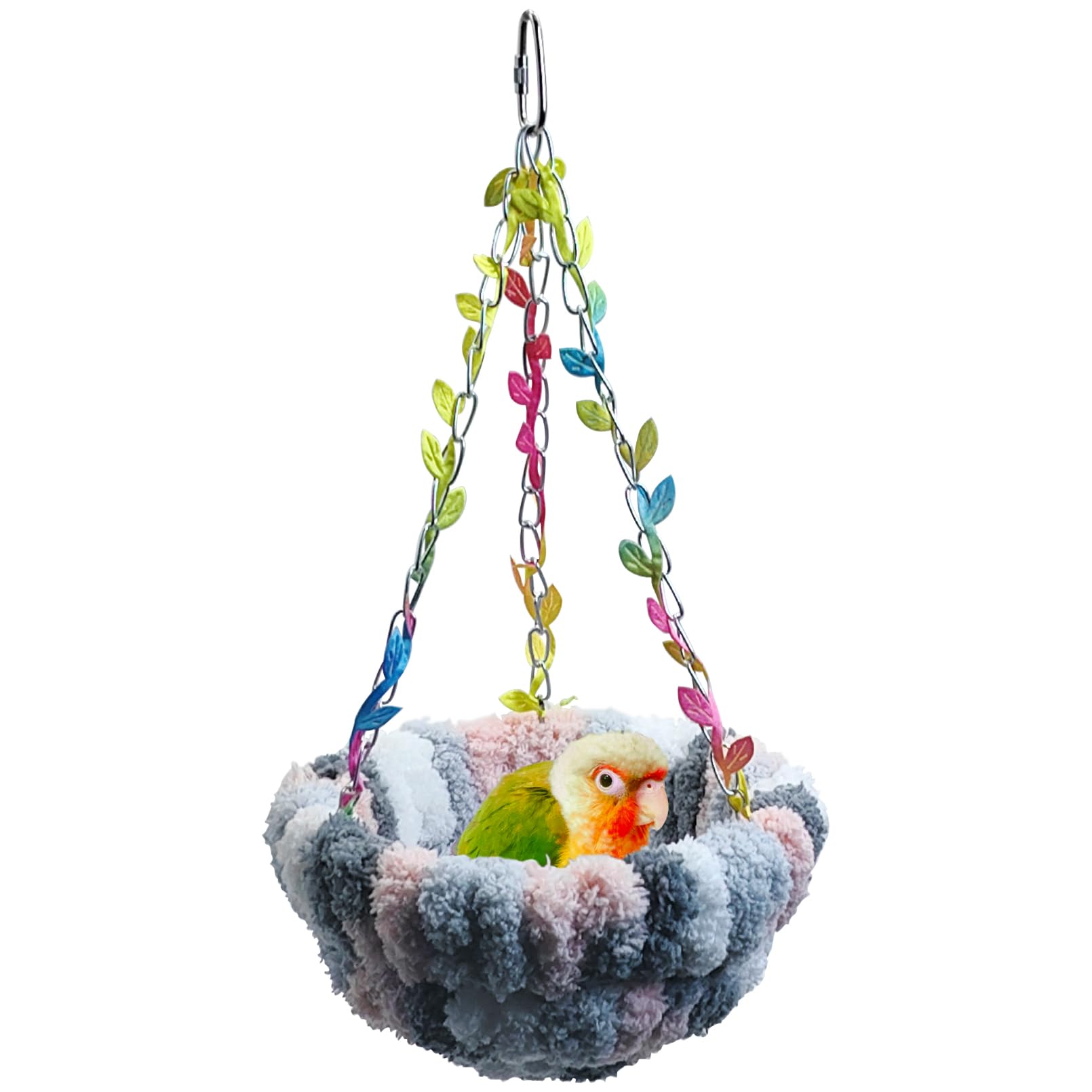 kathson kathon Hanging Bird Bed, Warm Bird Nest Hammock for Cage Grey