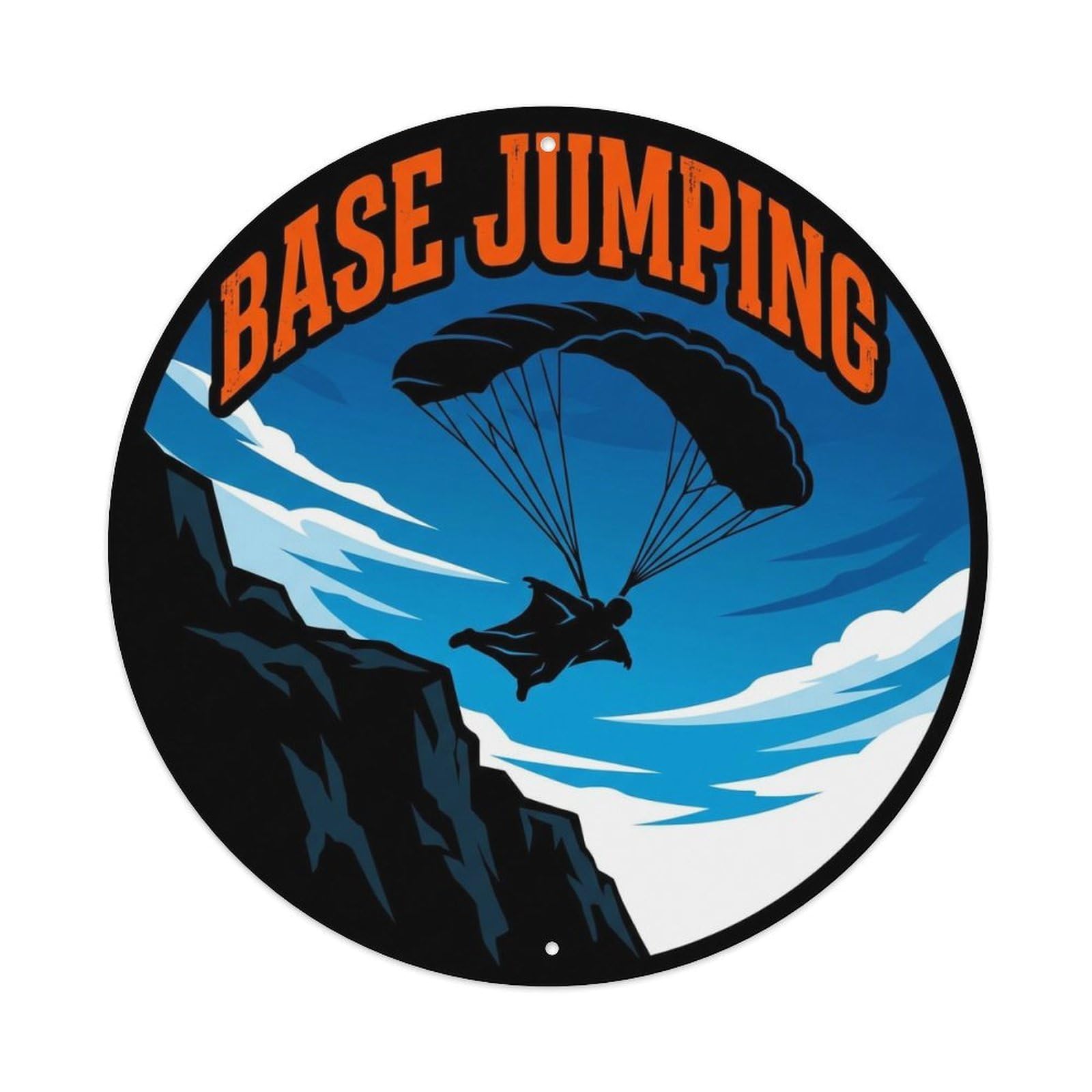 Vintage BASE Jumping Extreme Sports Badge Metal Tin Sign