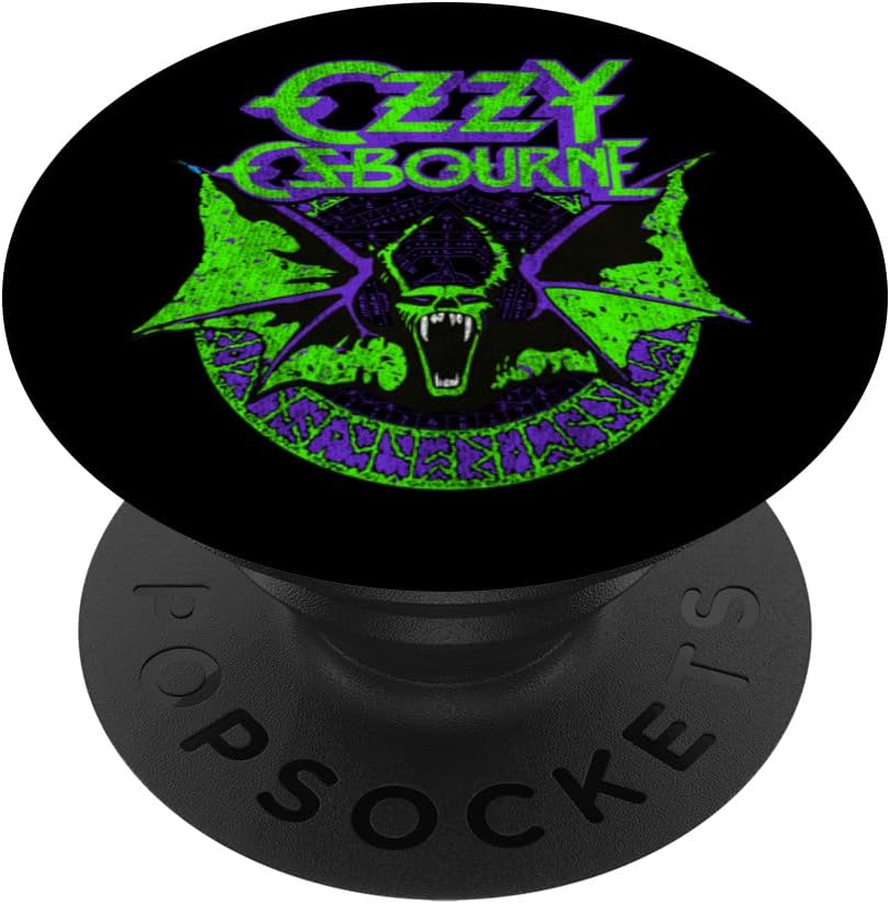 Ozzy Osbourne Bat Circle Neon PopSockets Adhesive PopGrip