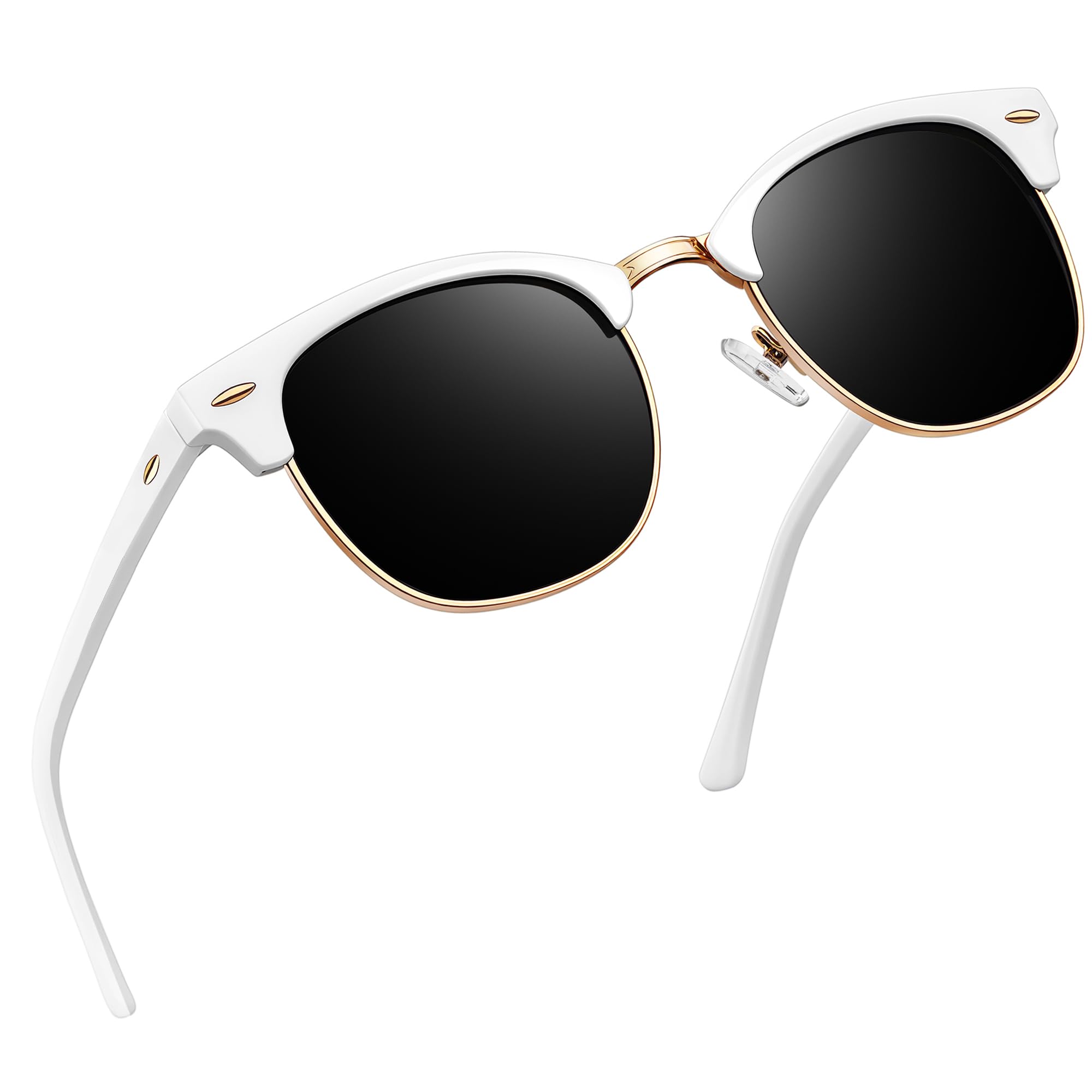 Joopin Half Frame Sunglasses UV Protection Vintage Browline Sun Glasses