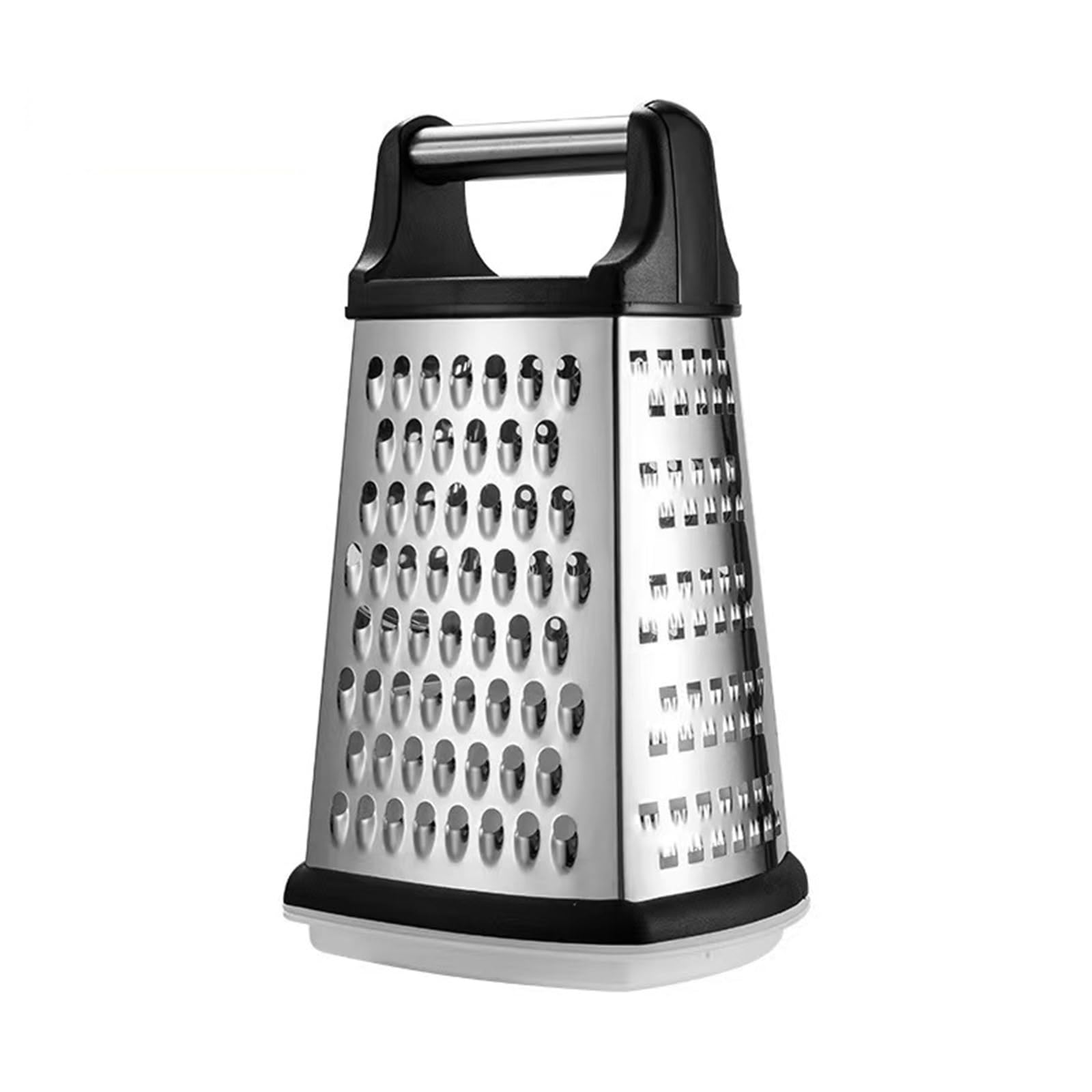Affettatrice per Verdure, Grattugia for Formaggio a Quattro Lati con Contenitore, affettatrice Multiuso in Acciaio Inox(Large)