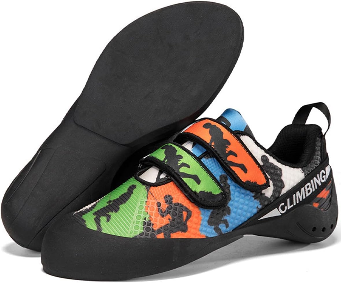 Men Teenagers Rock Climbing Shoes Lightweight Anti-Slip Bouldering Training Shoes Wear-Resistant Professional Low Top for Indoor Outdoor