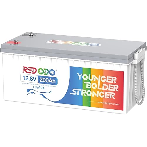 Redodo 12V 200Ah LiFePO4 Battery Lithium Battery with 100A BMS, Rechargeable 4000-15000 Deep Cycles & 10-Year Lifetime, Perfect for RV, Camping, Boats, Trolling Motor, Solar Home System, etc.