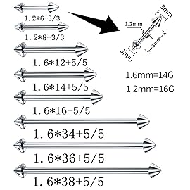 120PCS Body Piercing Kit Nose Stud Piercing Kits for All Body Piercings Stainless Steel Jewelry with 12G 14G 16G Piercing Needles for Ear Cartilage Tragus Nose Septum Lip Nipple Belly Button