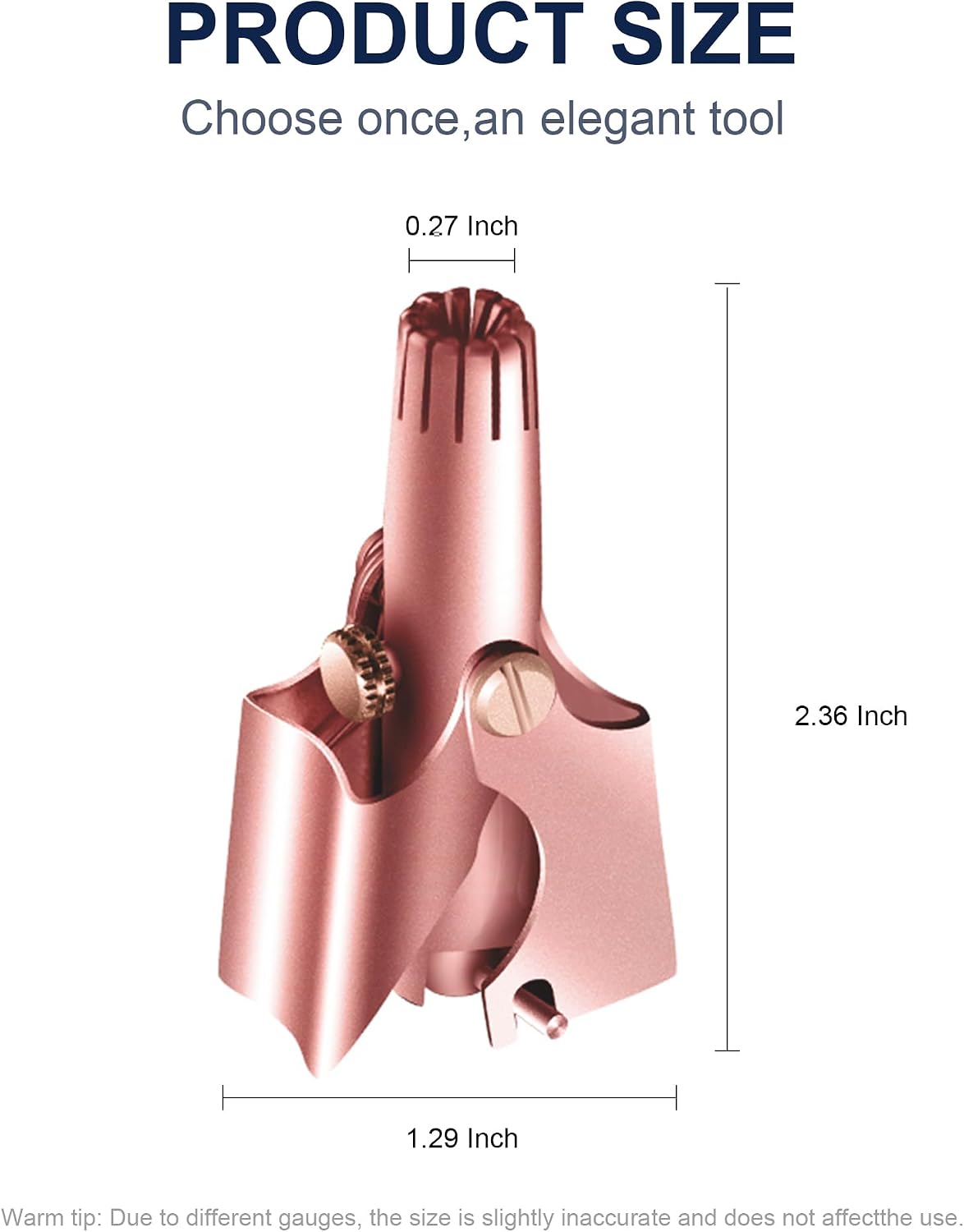 Nose Hair Trimmer for Men, Nose Trimmer - Elegant Rose Gold Manual Nose Trimmer Suitable for Men and Women, Smooth Trimming, Low Allergy, Waterproof, Easy to Carry, and Neat Looking Gift
