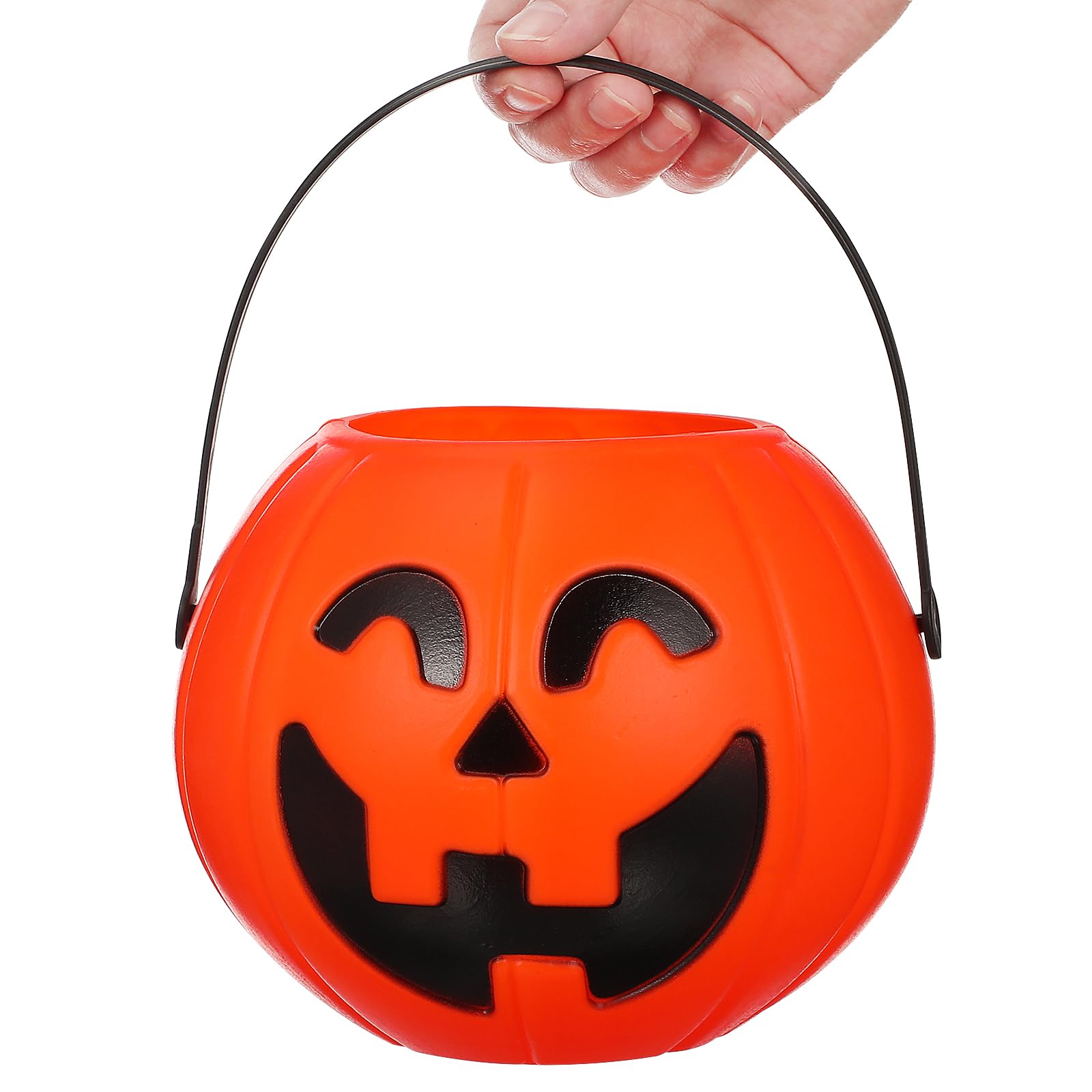 HOMSFOU Halloween Pumpkins Buckets Plastic Halloween Trick or Treat Bucket Halloween Candy Holders Jack O Lantern Candy Container for Halloween Decorations Party Favors