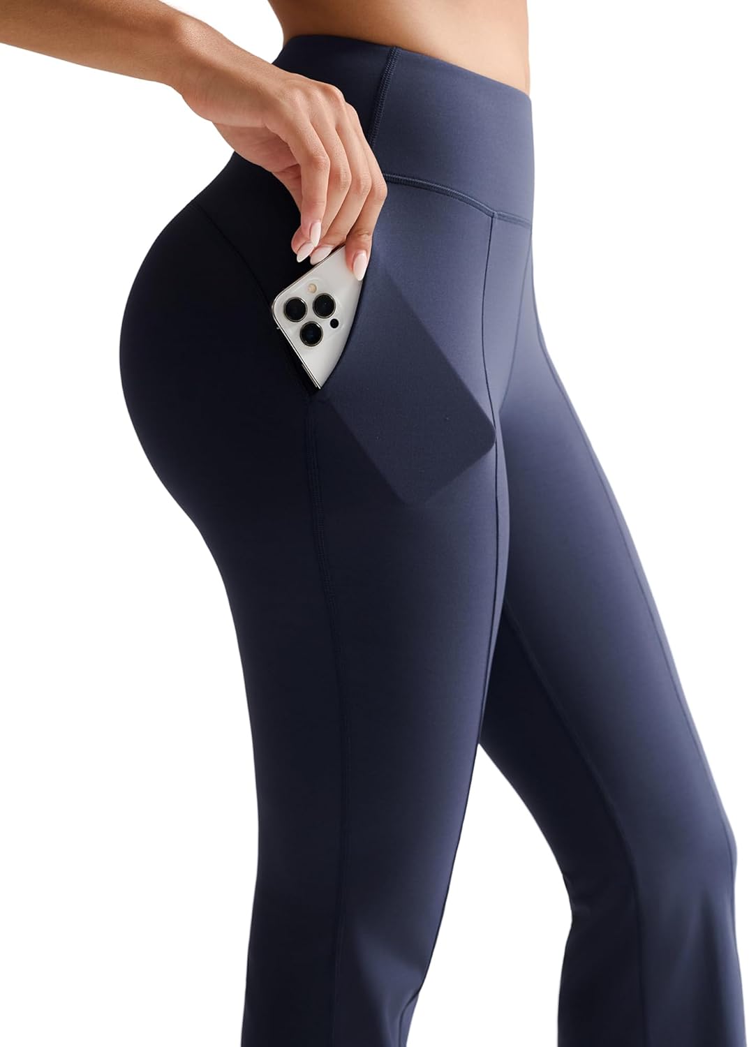 RUNNING GIRL Flare Pants with Pockets, High Waist Yoga Pants Buttery Soft Bootcut Wide Leg Leggings for Women - Image 2