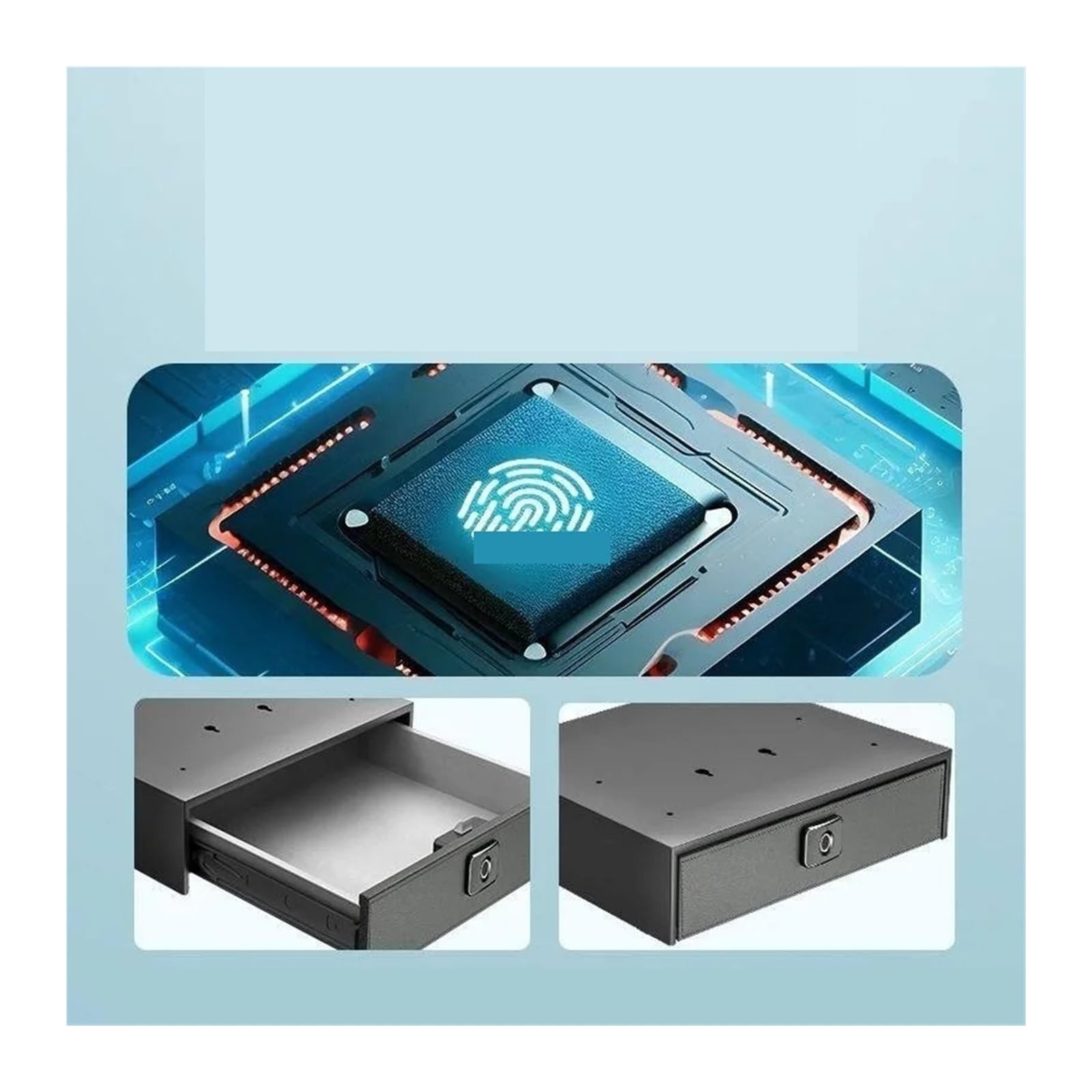 Cassaforte, Cassetta di sicurezza per impronte digitali, piccolo armadietto da soffitto, cassetto per gioielli, scatola per ufficio(Oranje,400 * 280 * 90)