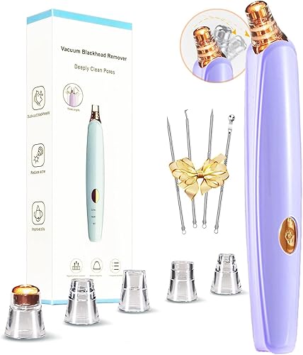 Aspirador removedor de puntos negros, limpiador de poros facial mejorado, aspiradora eléctrica de poros USB con 5 sondas, herramienta de succión de
