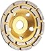 Produktbild AGT NX-5847 Professional Topfscheibe: Diamant-Schleiftopf für Winkelschleifer, 2-fache Ringanordnung, 125 mm (Schleifteller), gold