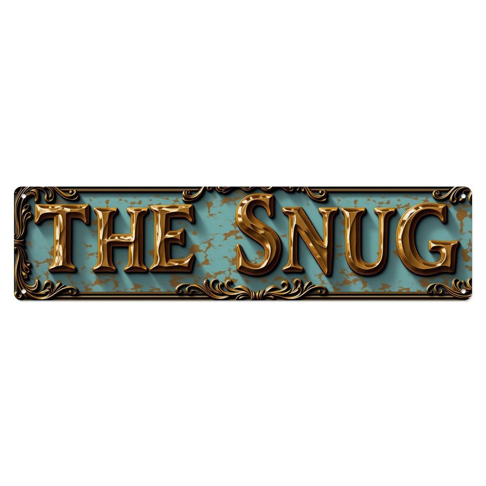 Gentinap Vintage The Snug Sign Pattern Print Tin Sign Metal Sign Home Bar Garden Wall Decor Metal Poster 4X16 Inch
