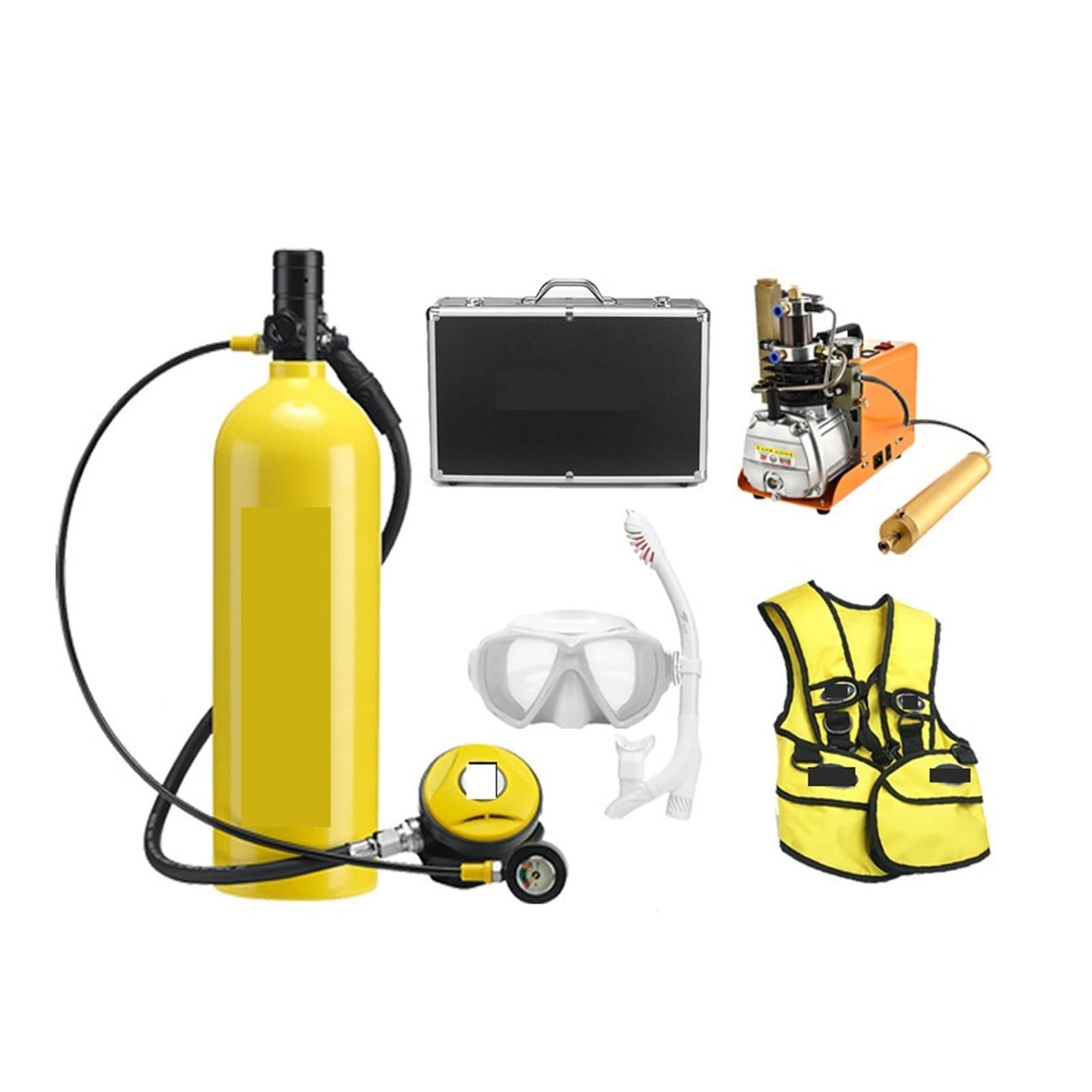 Portable Dive Cylinder, Outdoor Diving Respirator 2L Adult Swimming Oxygen Cylinder Leisure and Entertainment(Giallo,E)