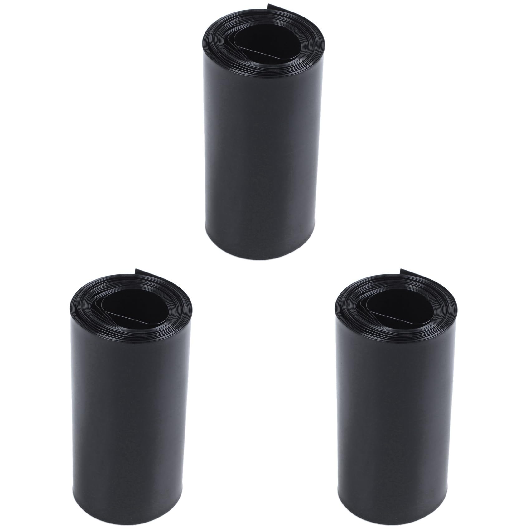 3pcs 70mm/44mm PVC Heat Shrink Tubing Wrap Black 2M 6.5Ft for 18650 Battery