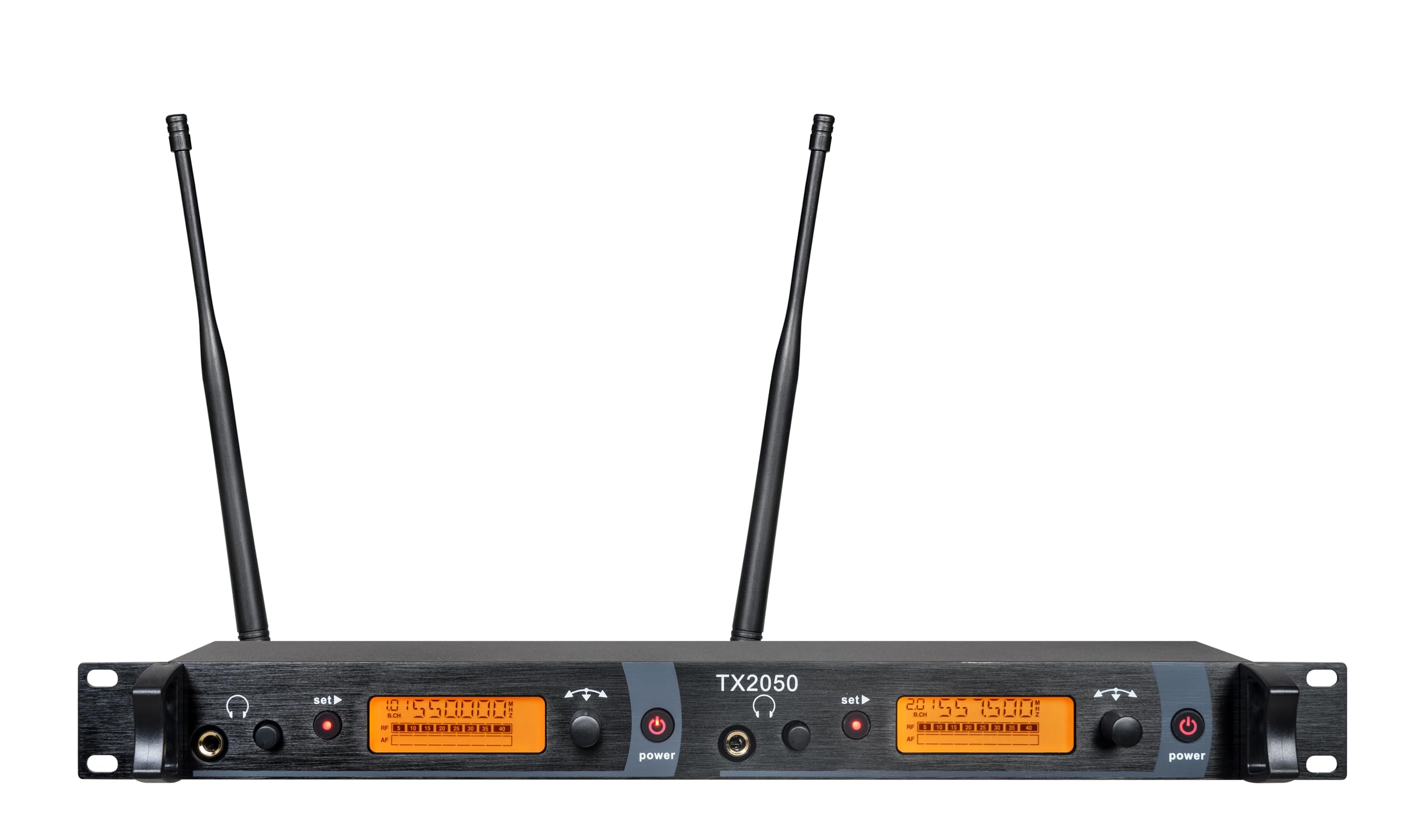 Sistema de monitor inalámbrico en el oído UHF 4 Bodypacks JX2050 Grabación de auriculares de estudio Transmisor de monitor de frecuencia de 2 canales para escenario, banda de iglesia, músicos