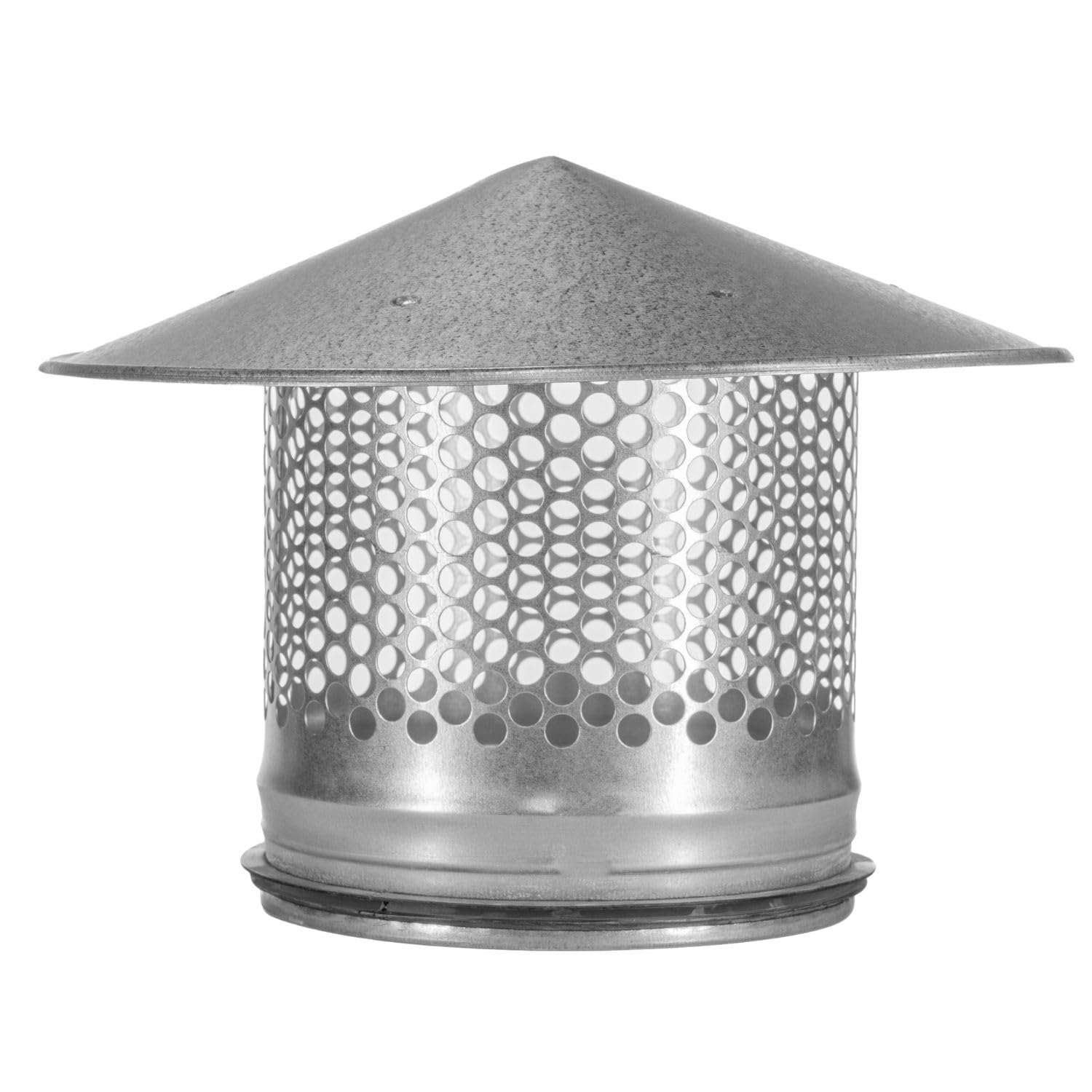 Steinberg14 Metal Roof Cowl 150mm - 6 inch Exhaust Tube End - Round Roof Vent Cover - Rain Snow Hat - Vent Cowl Cap with Bird Guard - Mesh Protector