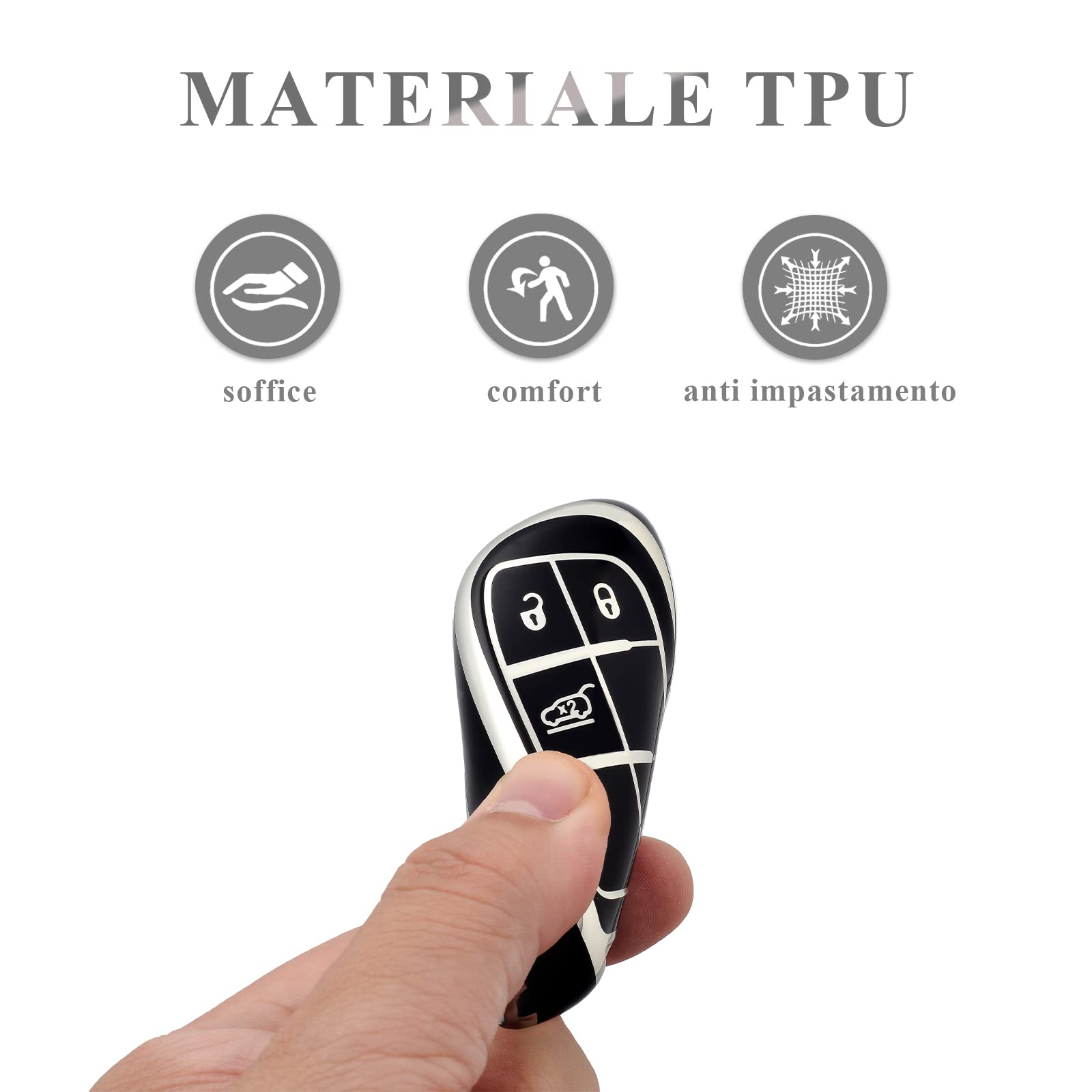 KIMISS Custodia Portachiavi Per Auto In ABS, 6 Pulsanti, Compatibile Con Suburban 2015-2017, Tahoe 2015-2017, Yukon XL 2015-2016, Sostituzione 13580802 - 2