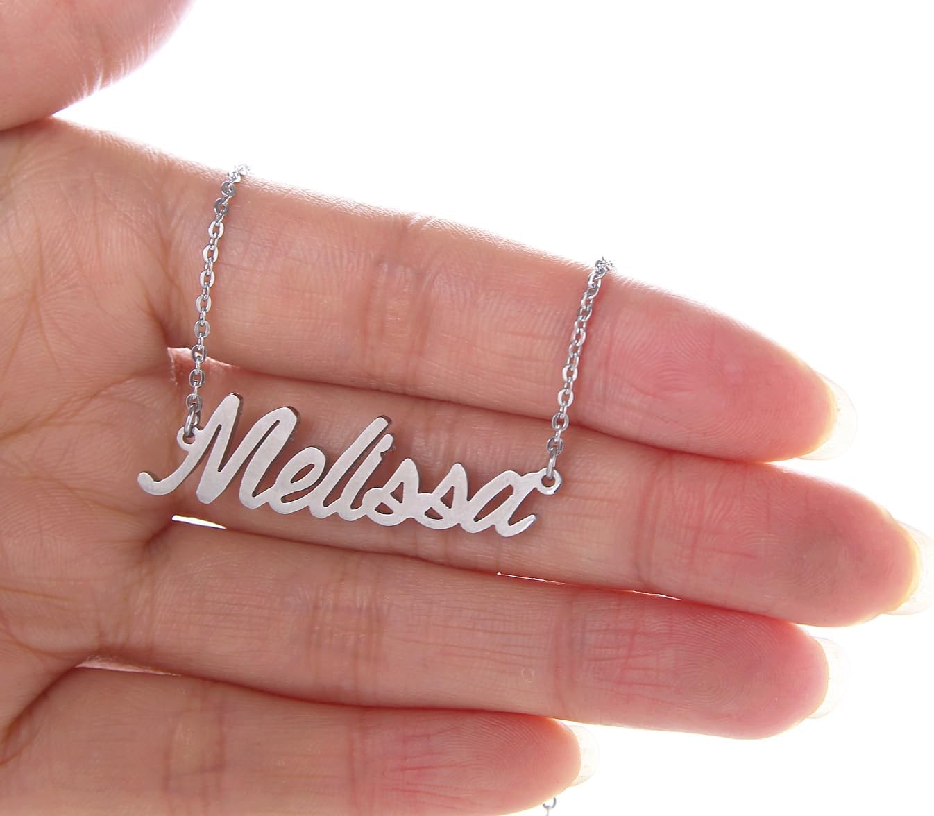 AOLO Personalized Name Necklace Custom Any Name Necklaces Customized Nameplate Stainless Steel Jewelry for Womens Mens - Image 2