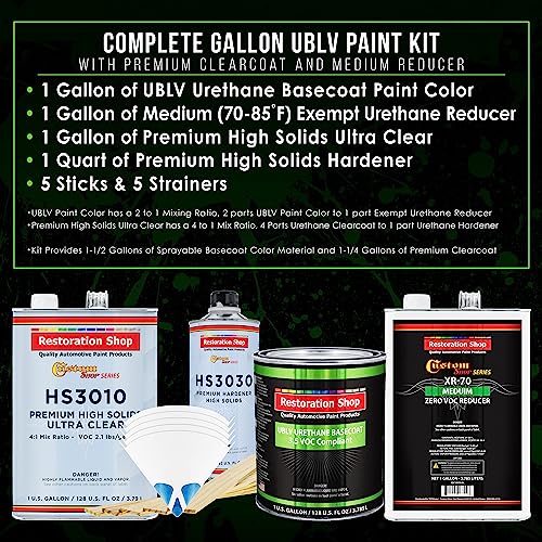 Restoration Shop - Saddle Brown Firemist Low Voc Urethane Basecoat With Premium Clearcoat Auto Paint - Complete Medium Gallon Paint Kit - Professional High Gloss Automotive, Car, Truck Coating #TOP1
