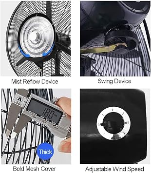 Lattice Pedestal Fans Misting Fan Oscillating Outdoor Floor-Standing Industrial Cooling Electric Fan - 30inche Cooling Electric Fan