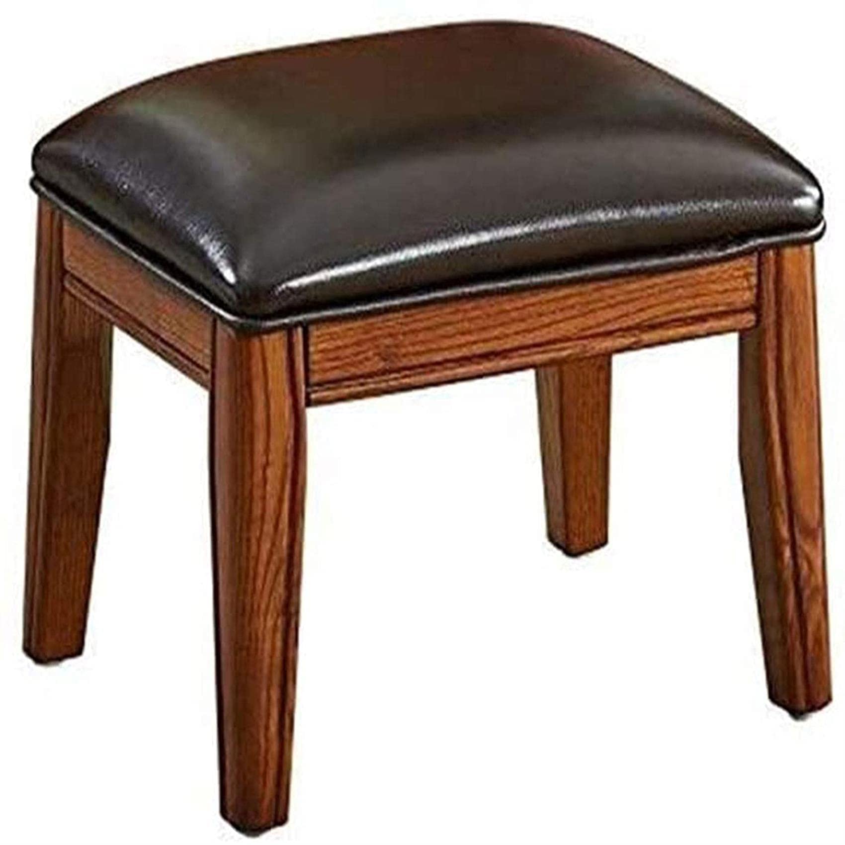 Tabouret repose-pieds rembourré en bois massif pour salon et coiffeuse