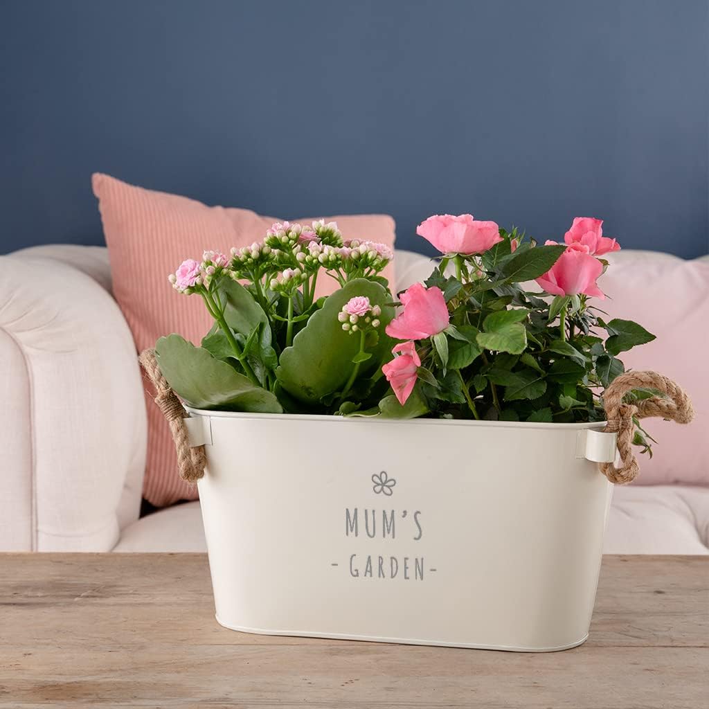 Dust and Things Engraved Mum's Garden Long Plant Pots - Outdoor and Indoor, Green, Medium Planter - Image 3