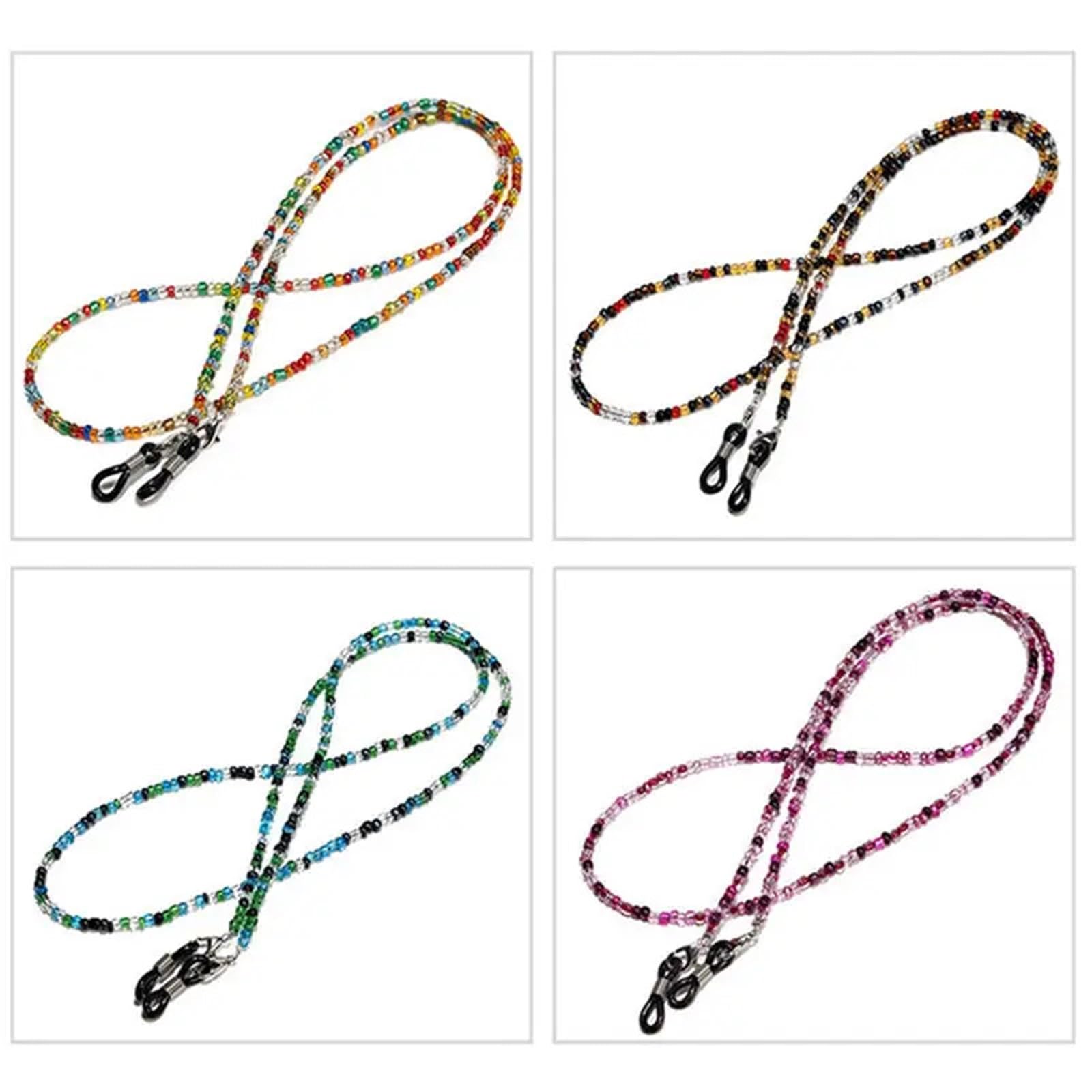 Brillenkette aus Legierung | Mehrfarbig for Damen: Umhängeband mit Kristallbrille