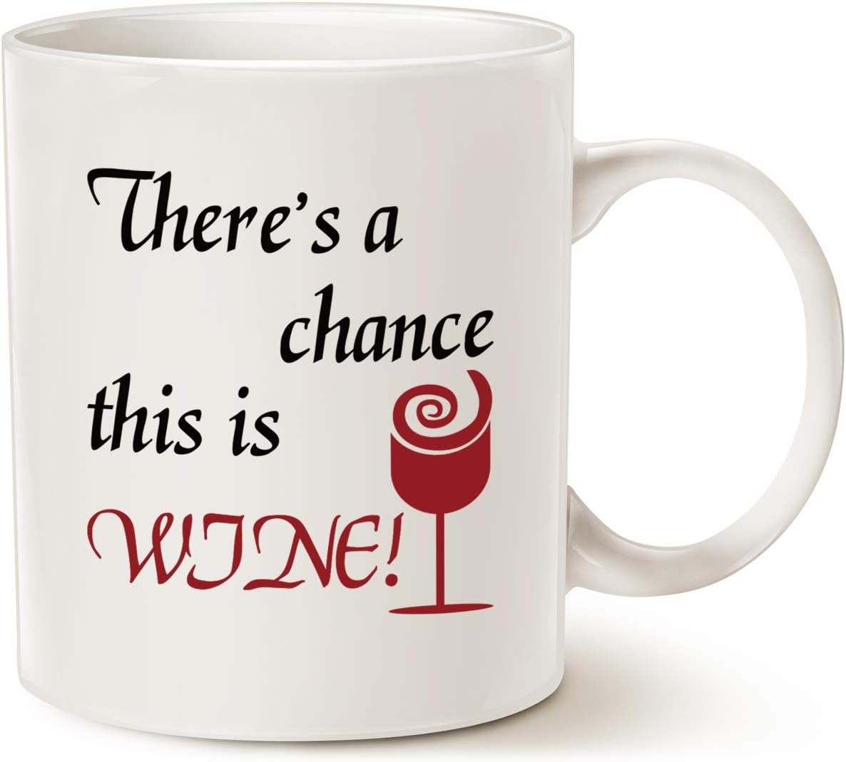 MAUAG Funny Coffee Mug Christmas Gifts, There's a Chance This Is Wine Unique Holiday or Birthday Gifts for Friend Cup White, 11 Oz