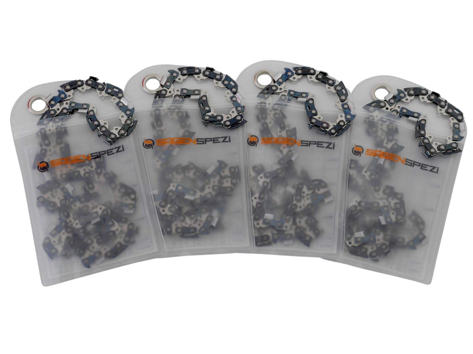 SÄGENSPEZI Juego de 4 cadenas de motosierra, 1,6 mm, 68 TG, carburo cementado, cadena de repuesto para casi todos los modelos de motosierras