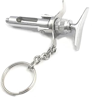 Dental Aspirating Syringe Cartridge Keychain Stainless Steel Dentist Gift (Silver, Small) by G.S Online Store