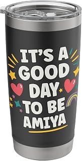 AMIYA Personalized Retro Girls Custom AMIYA Name Stainless Steel Insulated Tumbler