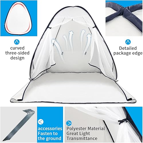 Miniatura 9 de Tienda de campaña portátil de pintura en aerosol refugio de aerosol PLANTIONAL con piso impermeable, pantalla de malla y ventilación trasera,