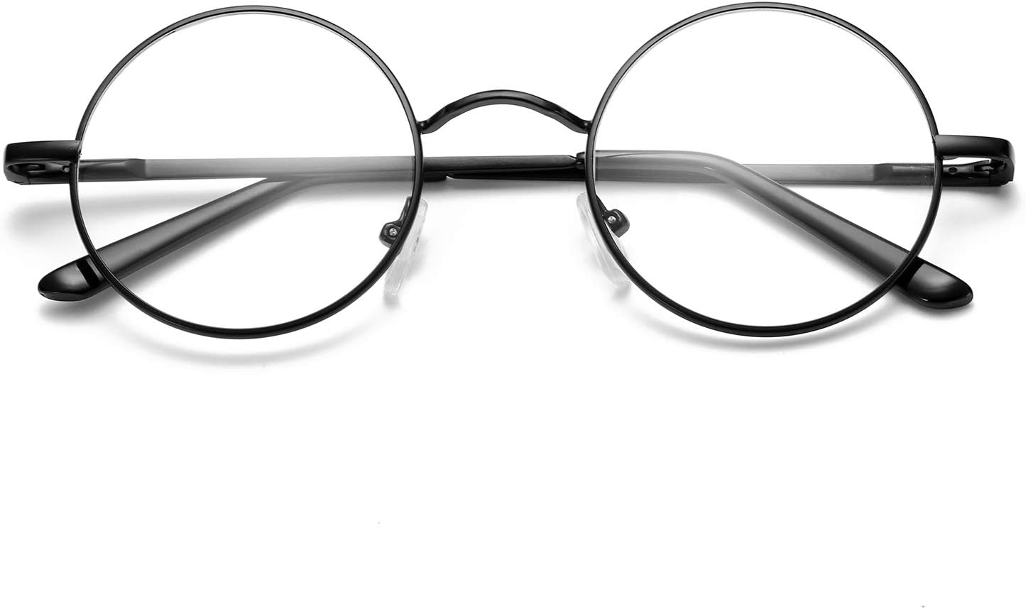 Pro Acme Non Prescription Clear Lens Glasses Retro Small Round Metal Frame - Image 7