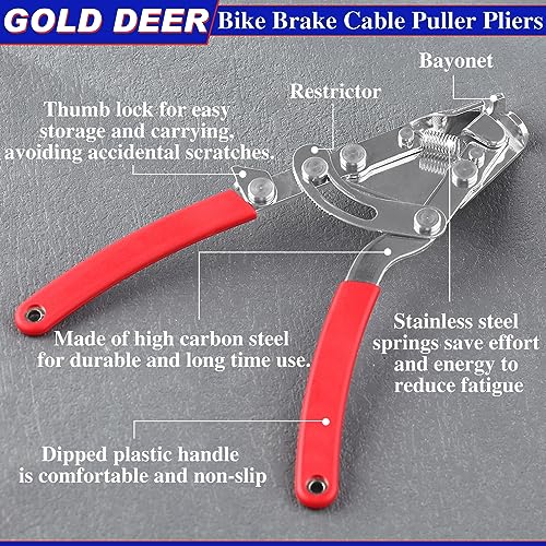 GOLD DEER Bike Cable Puller Bike Brake Cable Puller Pliers Bicycle Brake Gear Inner Wire Cutter Cable Puller Tool Hand Brake Tool for Adjusting Brakes Gears - Image 2