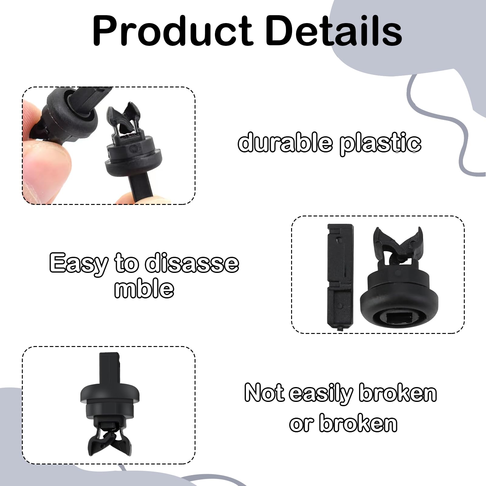 4 Clips Fixation Étagère Arrière Voiture - Compatible Renault Clio, Nissan Qashqai